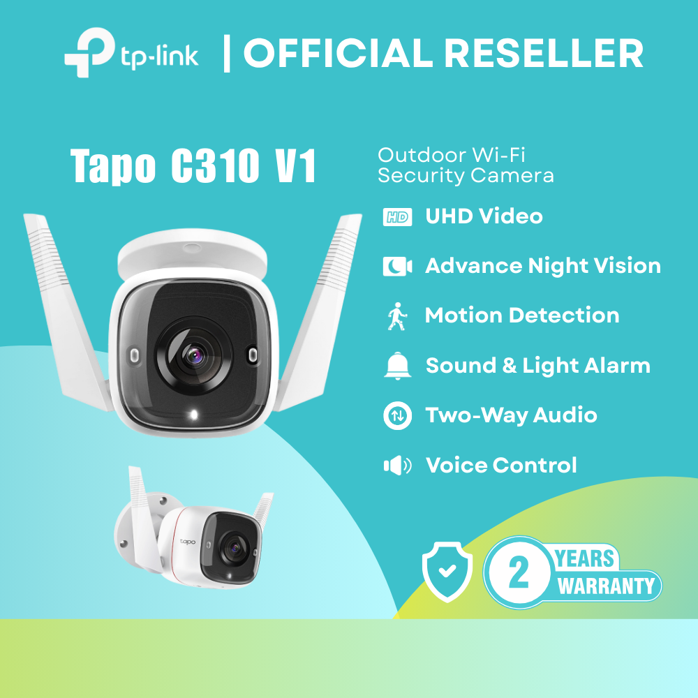 TP-Link TAPO C310 V1 Outdoor WiFi Security Camera | 3MP UHD / Night Vision / Motion Alert | itw