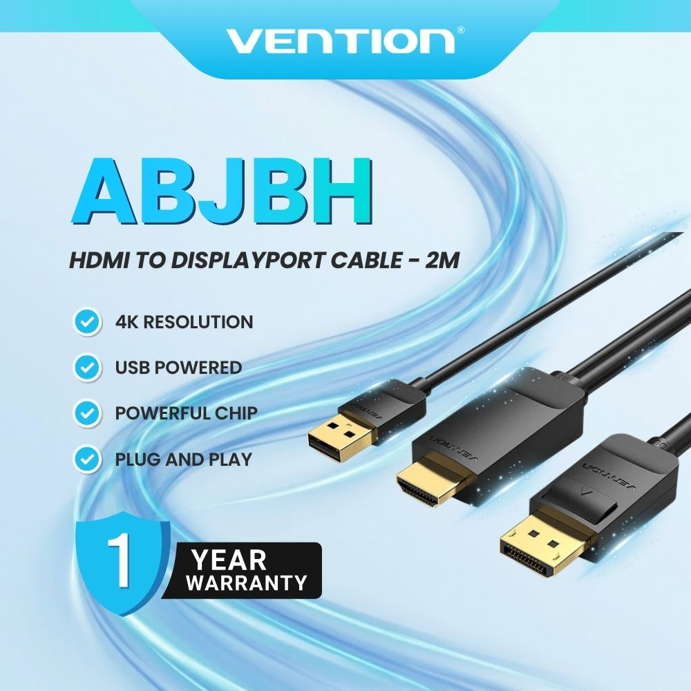 Vention ABJBH HDMI Male to Display Port Male Adapter Cable - 2M