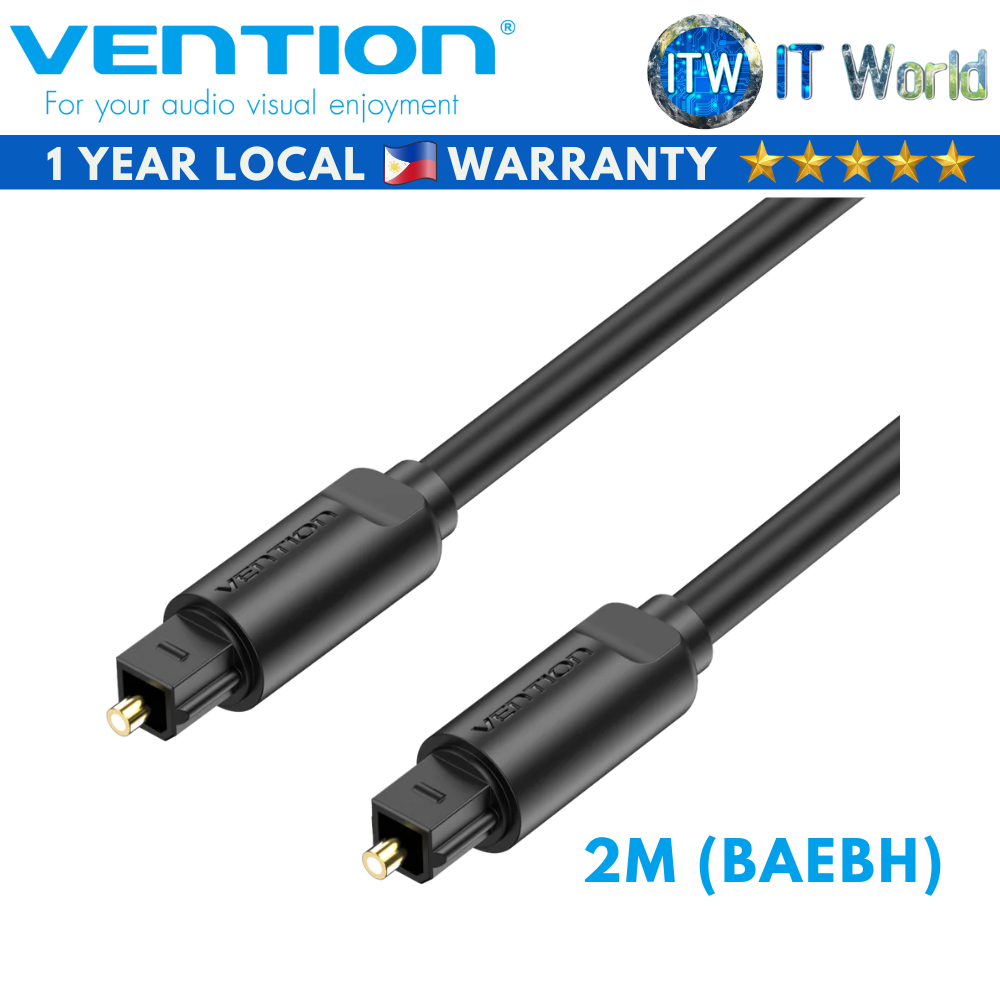 Vention Optical Fiber Audio Cable Black 2M (BAEBH)