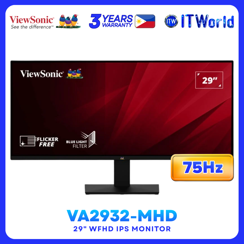 ViewSonic VA2932-MHD 29” 2560x1080 WFHD IPS 21:9 75Hz Adaptive Sync UltraWide Monitor