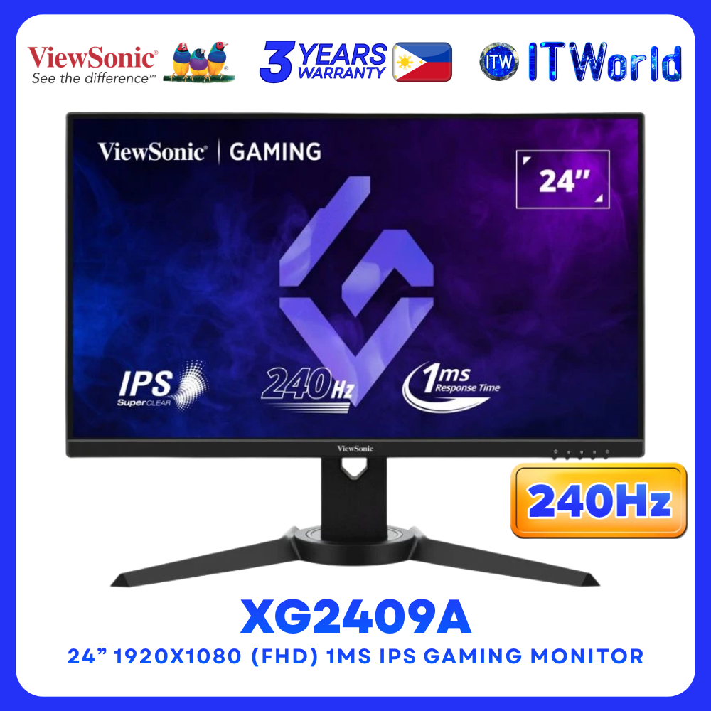 ViewSonic XG2409A 24" 240Hz FHD IPS Gaming Monitor 1ms MPRT FreeSync Gaming Monitor
