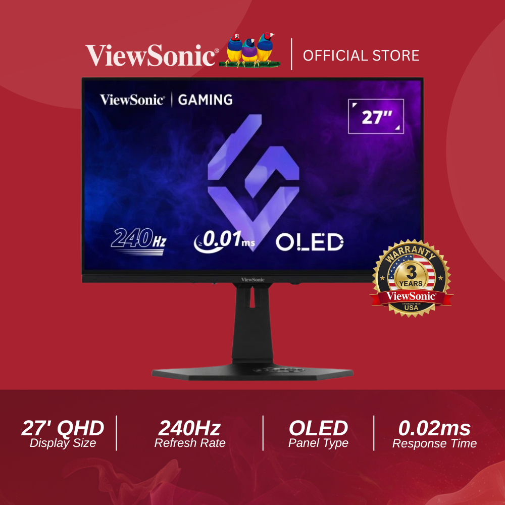 Viewsonic Monitor XG272-2K-OLED 27"(2560x1440 QHD) / 240Hz / OLED / 0.01ms MPRT — Remote Included 