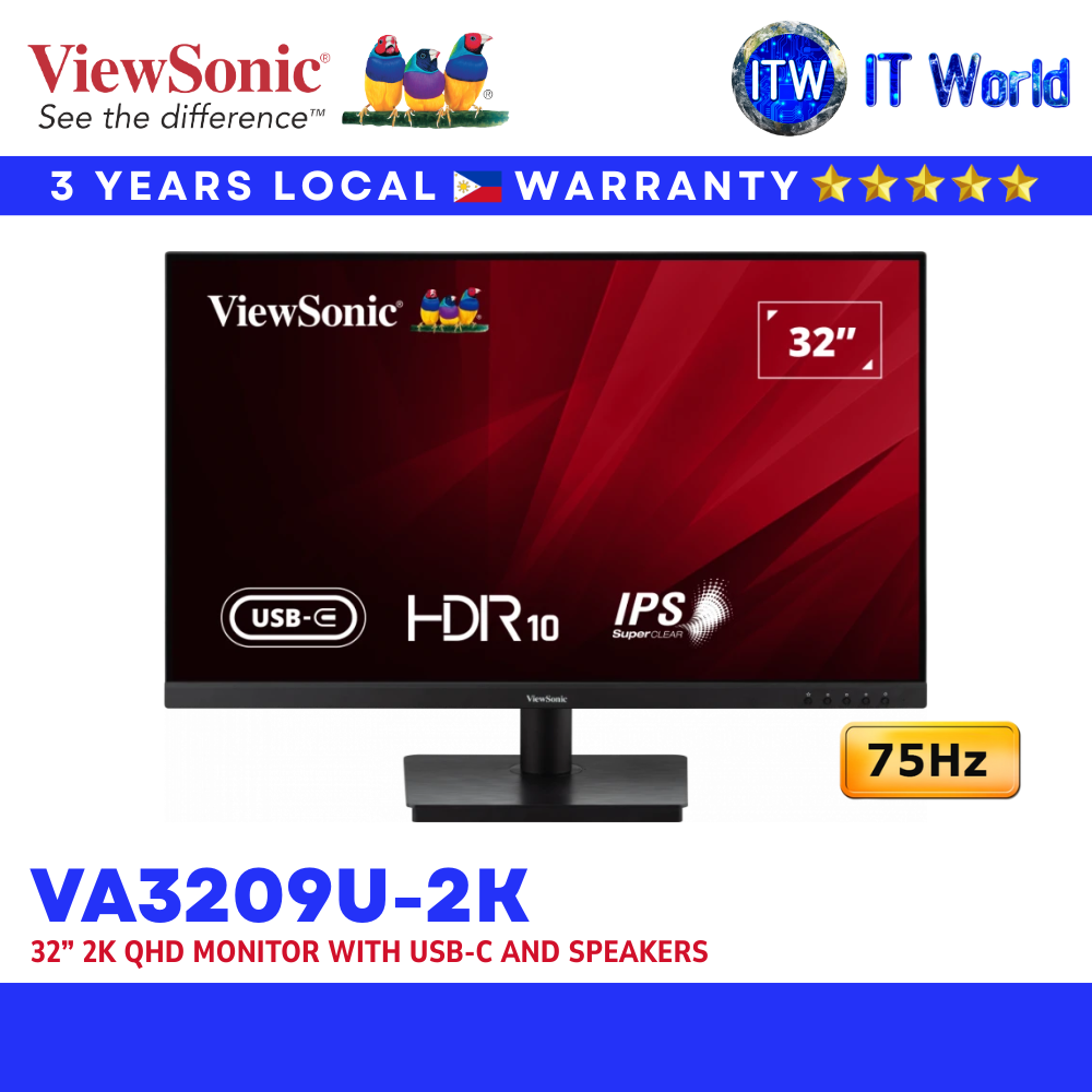 ViewSonic VA3209U-2K | 32” 2K QHD / USB-C / 75Hz / HDR10 / Built-in Speakers