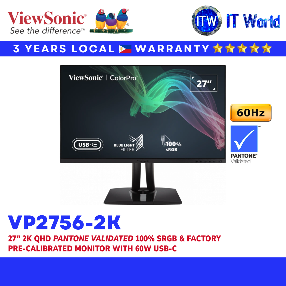 Viewsonic VP2756-2K ColorPro 27" 2560×1440 QHD / 60Hz / IPS / 5ms GTG (VP2756-2K) | itw
