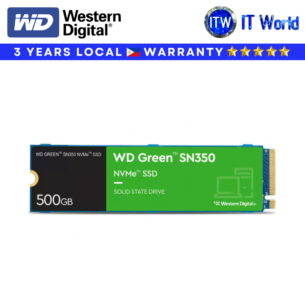 Western Digital WD Green SN350 500GB  NVMe M.2 Internal SSD PCIe Gen3 High Speed Solid State Drive for Laptop & Desktop WDS500G2G0C-00CDH0 itw