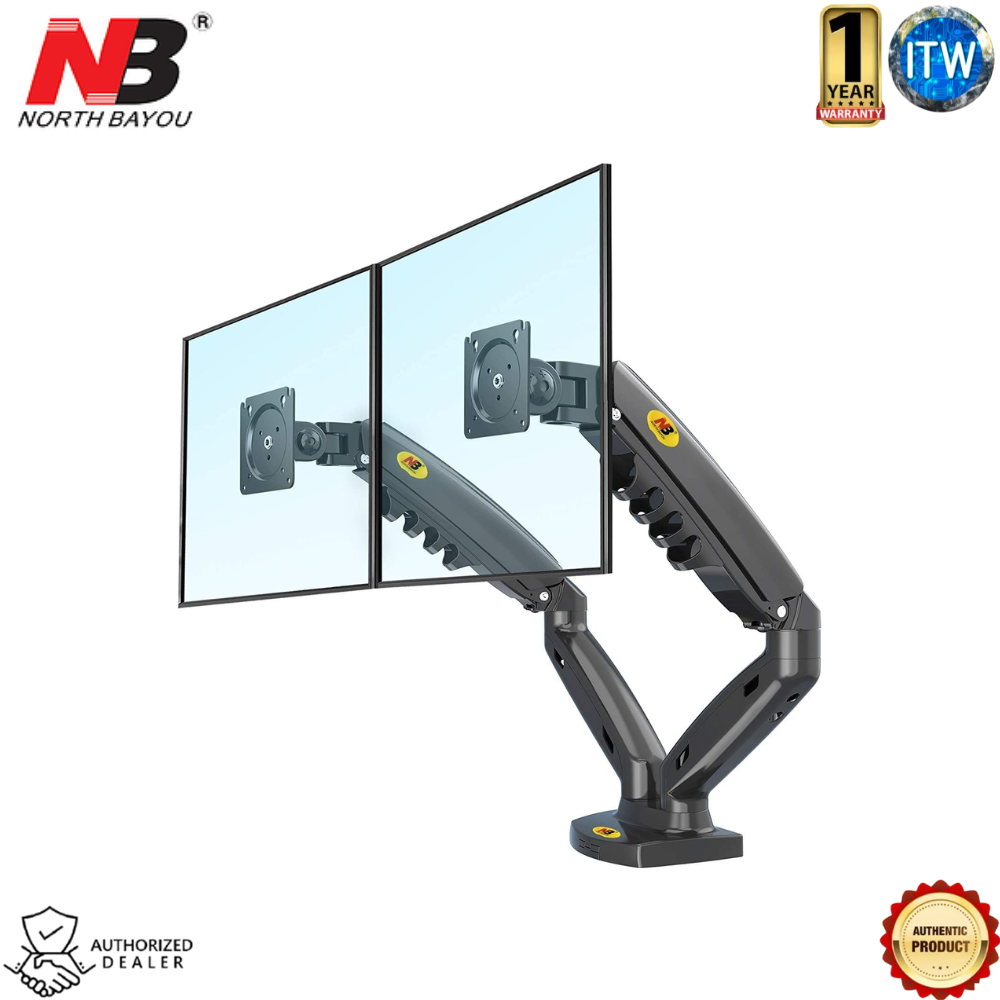 North Bayou NB F160 - Dual Monitor Desk Mount Stand Full Motion Swivel Computer Monitor Arm