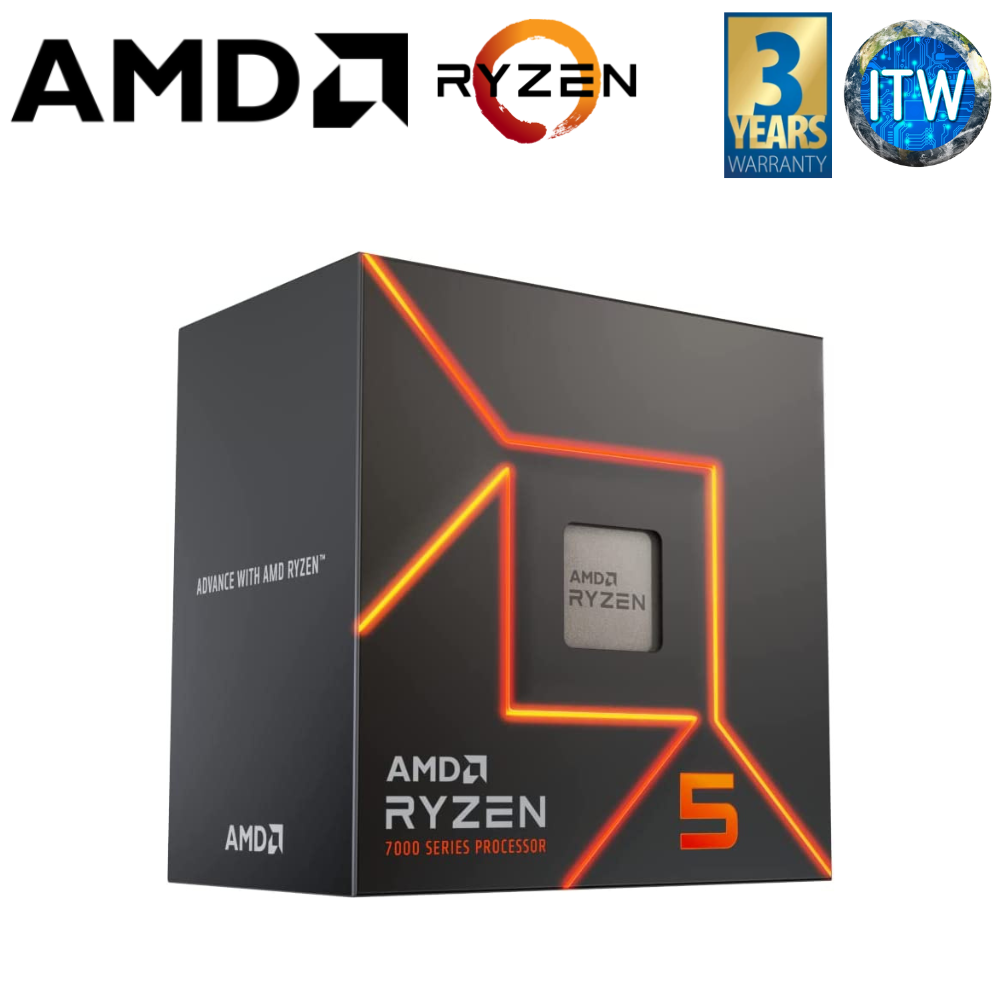AMD Ryzen™ 5 7600, 6-Core, 12-Thread with Wraith Stealth Cooler Processor