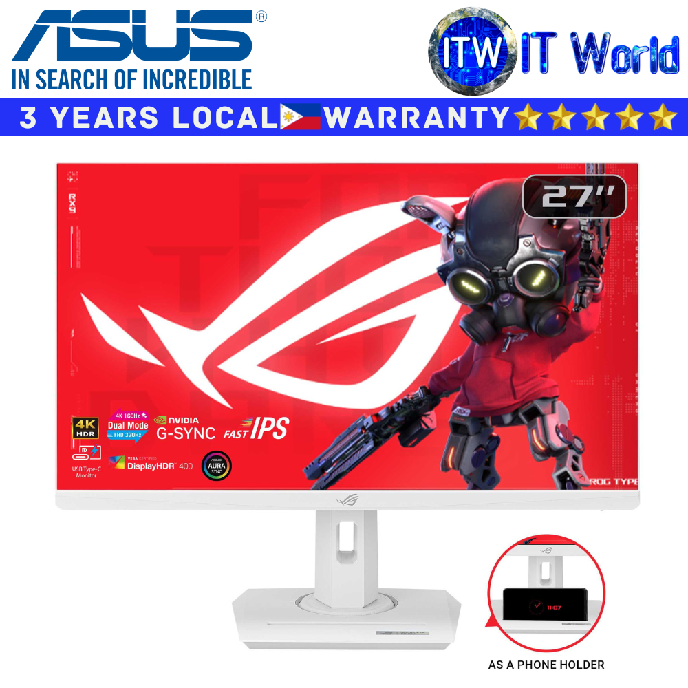 Itw | ASUS Gaming Monitor Rog Strix XG27UCG-W 27" 3840x2160/160Hz/Dual Mode Fast IPS/1ms GTG(White)