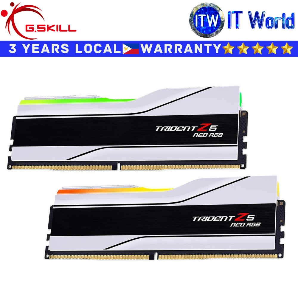 Itw | G.Skill DDR5 RAM 32GB (16GBx2) 6000Mhz Trident Z5 Neo RGB Memory (F5-6000J3036F16GX2-TZ5NRW)