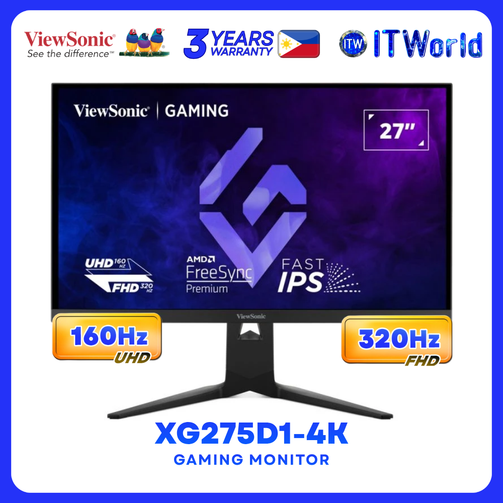 Viewsonic XG275D1-4k - 27" 3840x2160 UHD / 0.5ms / IPS / FreeSync Premium Dual Mode Gaming Monitor