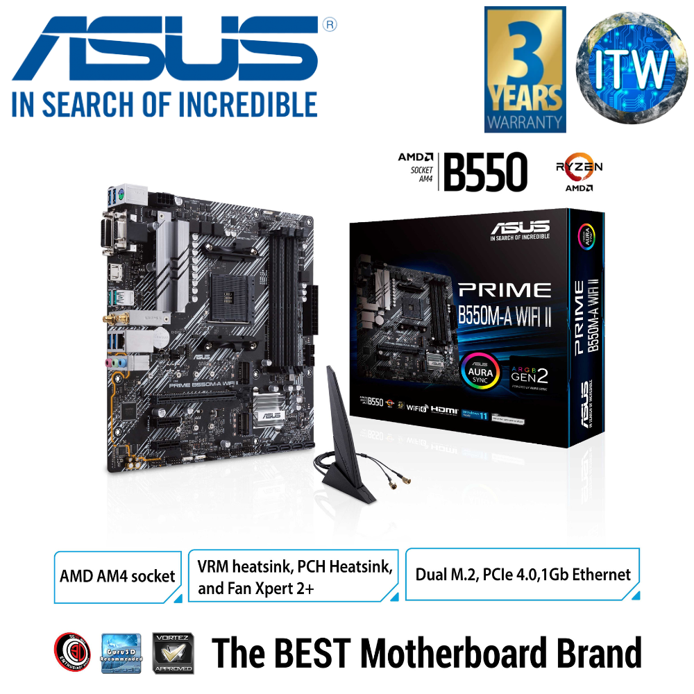 ASUS Prime B550M-A WiFi II AM4 Micro-ATX DDR4 Gaming Motherboard