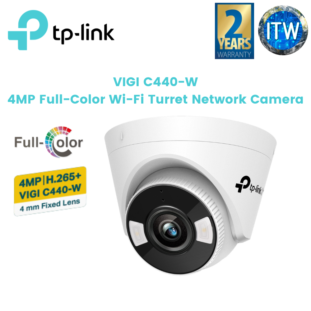 TP-Link VIGI C440-W 4MP Full-Color Wi-Fi Turret Network Camera (4mm)