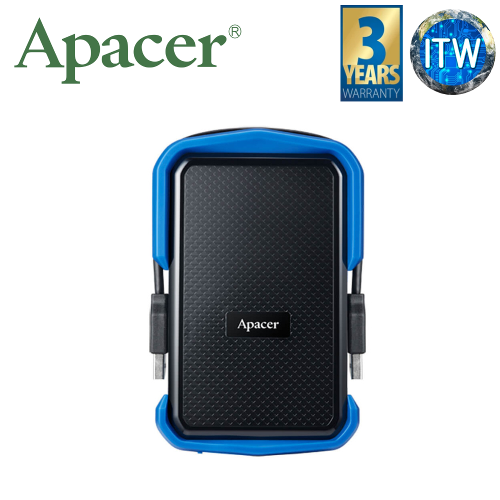Apacer AC631 Blue 1TB USB3.2 Gen1 Shockproof Waterproof Portable Hard Drive (AP1TBAC631U-1)