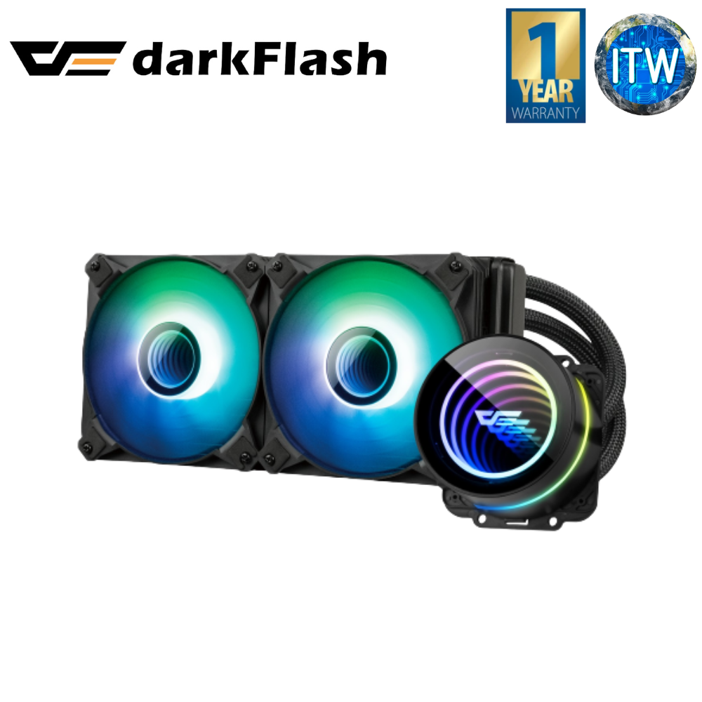 Darkflash Twister DX240 V2.6 Liquid CPU Cooler (Black and White)