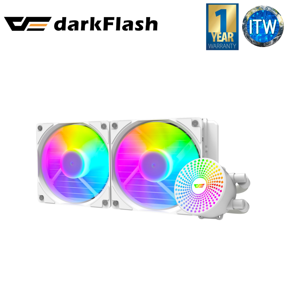 Darkflash Radiant DC240 CPU Liquid Cooler (Black and White)
