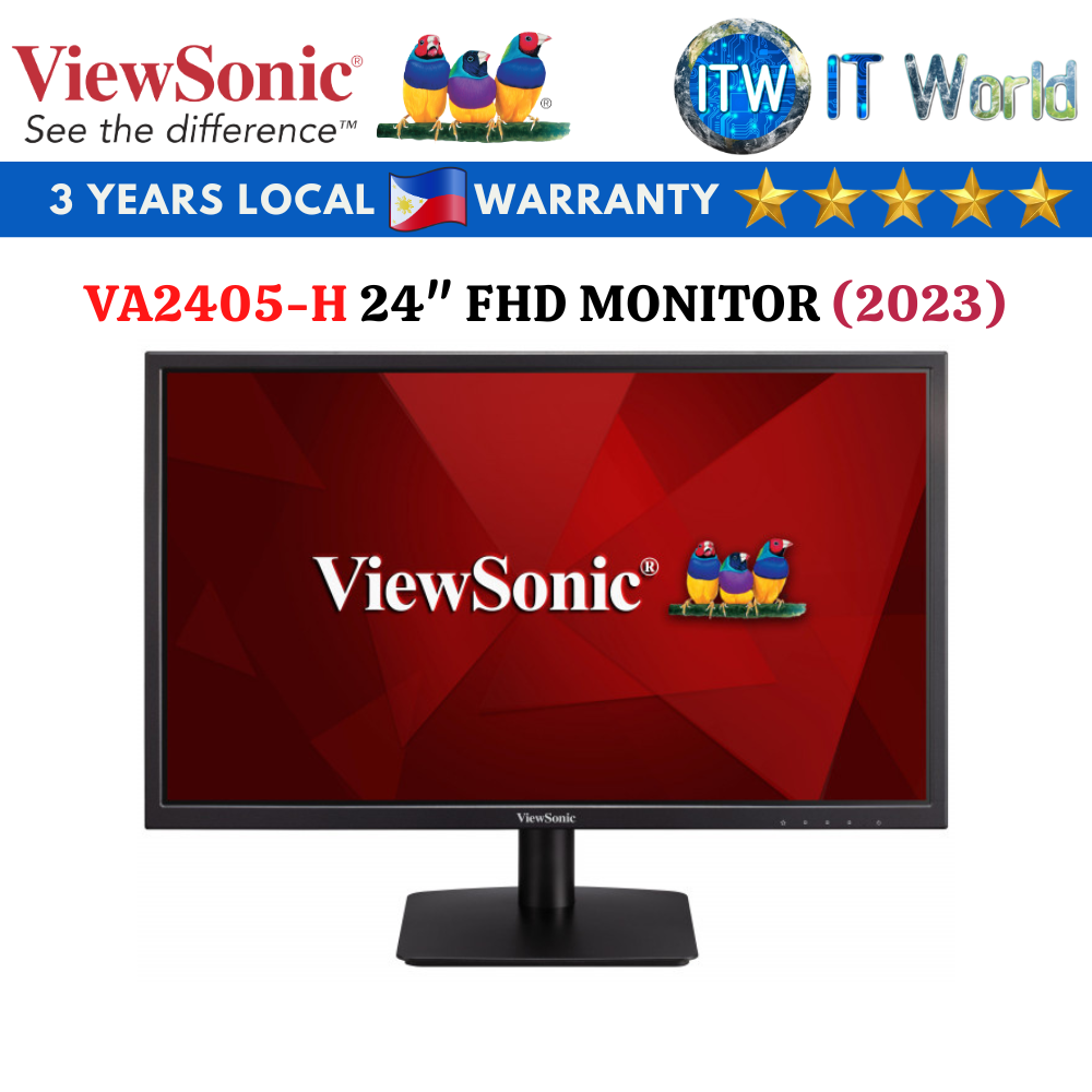 Viewsonic VA2405-H 24&quot; 1920x1080 (FHD), 75Hz, VA, 4ms Monitor with HDMI and VGA Input (2023 Model)