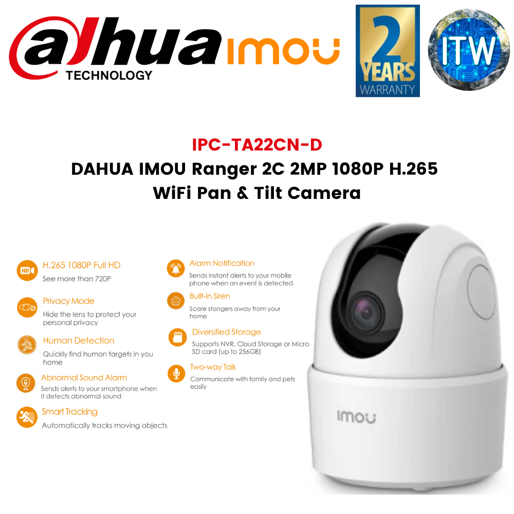ITW | DAHUA IMOU Ranger 2C 2MP 1080P H.265 WiFi Pan &amp; Tilt Camera