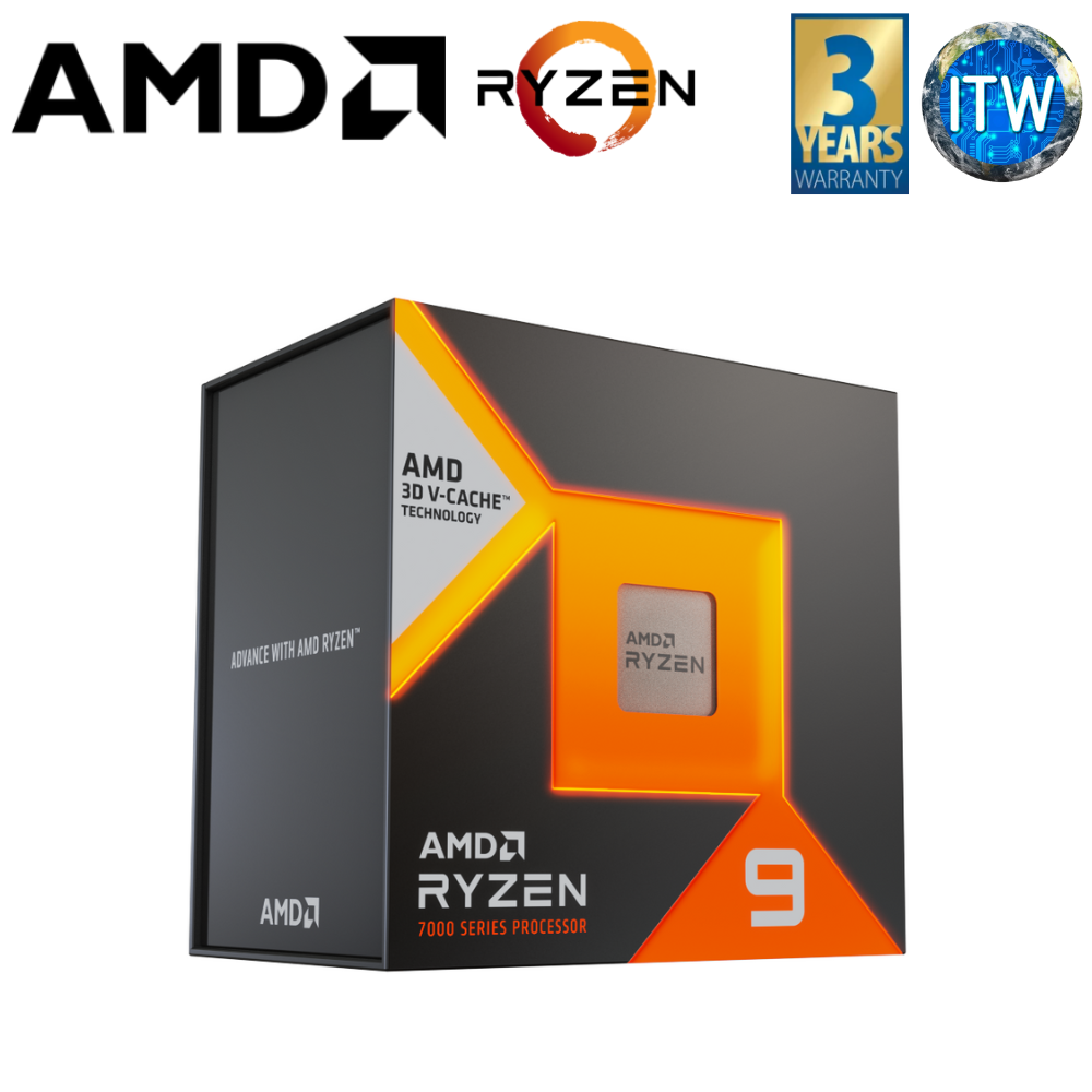 ITW | AMD Ryzen 9 7900X3D 12-Core, 24-Thread 5.6Ghz Max Boost, 4.4Ghz Base Processor without Cooler