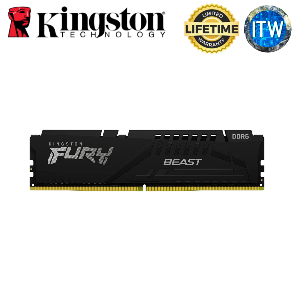 ITW | Kingston Fury Beast 16GB (2x8GB) DDR5-5200MT/s CL36 1.25V Memory Module Kit (KF552C36BBEK2-16)