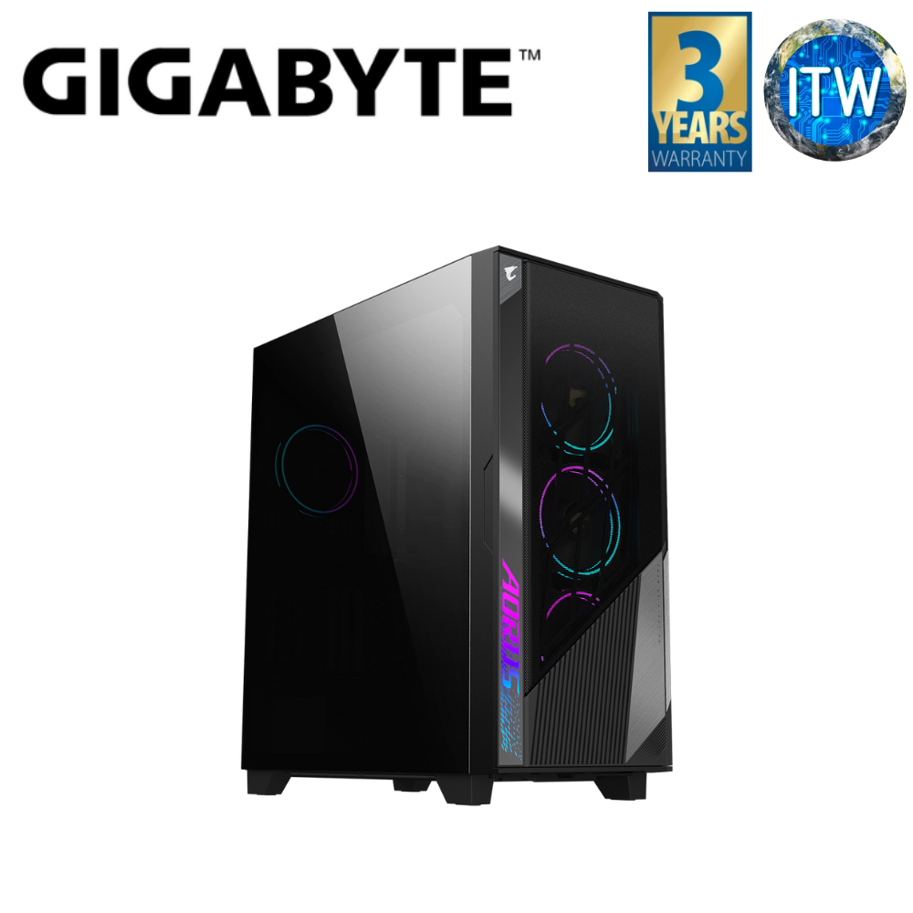 ITW | Gigabyte Aorus C500 Black Mid Tower Tempered Glass Gaming PC Case (GP-AC500G)