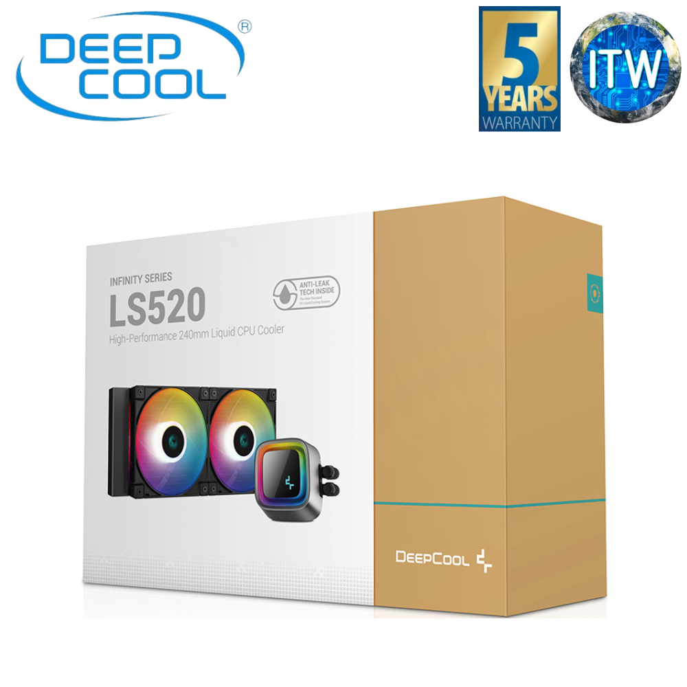 DeepCool LS520 240mm Black ARGB Fan and Premium Liquid CPU Cooler