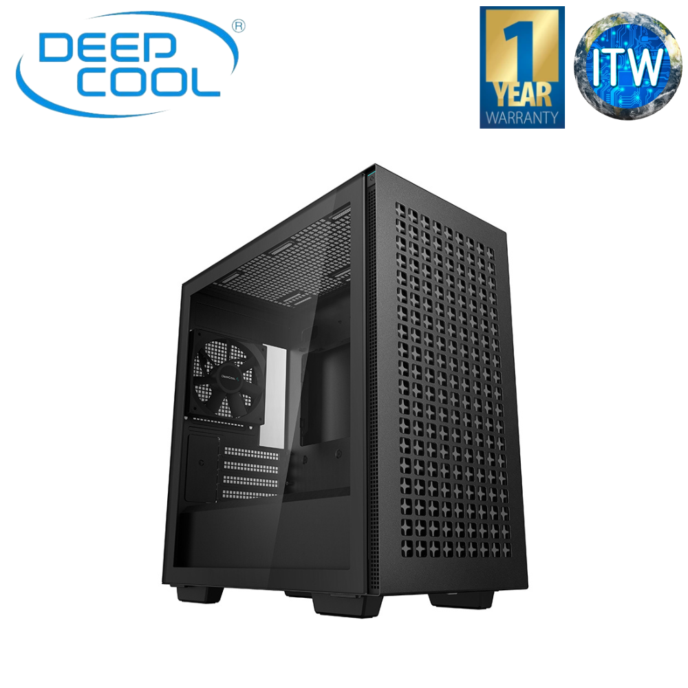 DeepCool CH370 Black Mini-ITX/Micro-ATX Tempered Glass PC Case (R-CH370-BKNAM1-G-1)