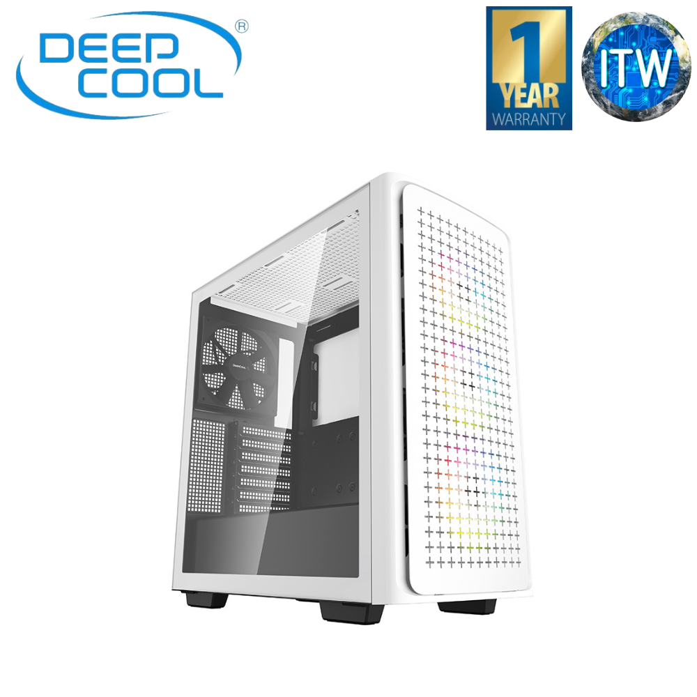 DeepCool CK560 Mid-Tower Tempered Glass PC Case (White)