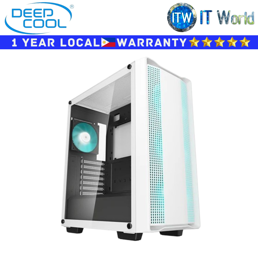DeepCool CC560 Mid-Tower Tempered Glass PC Case (Black and White) (White)