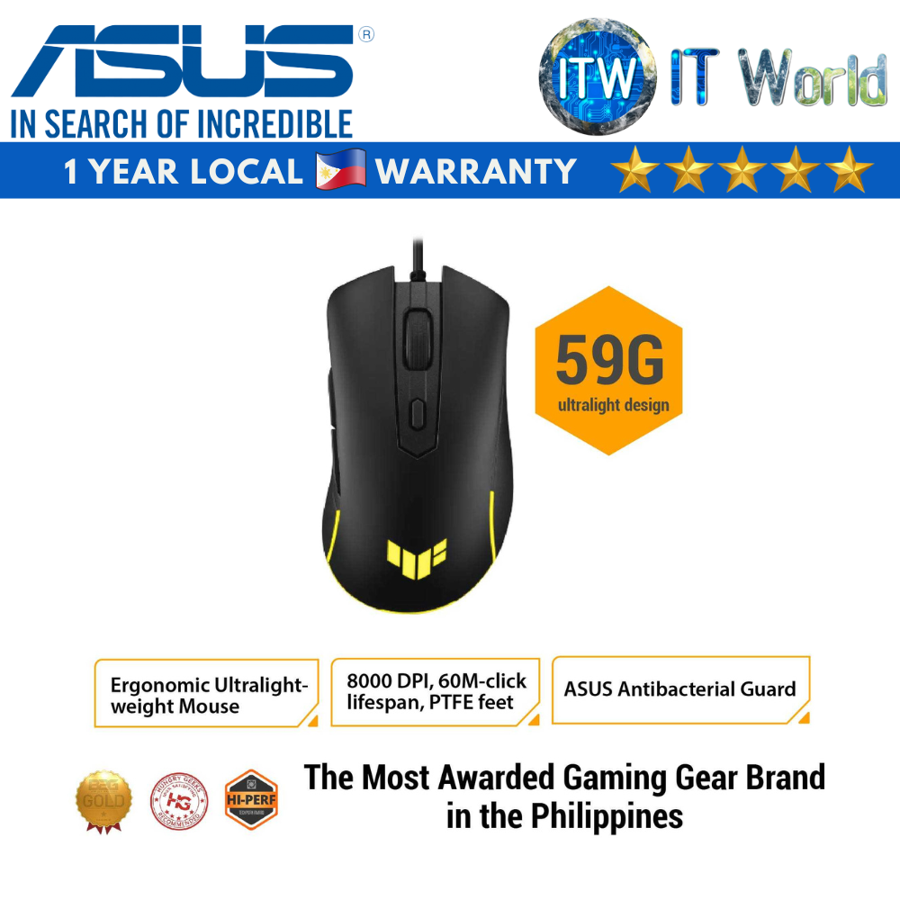 ASUS TUF Gaming M3 Gen I/Gen II Ergonomic Wired RGB Gaming Mouse