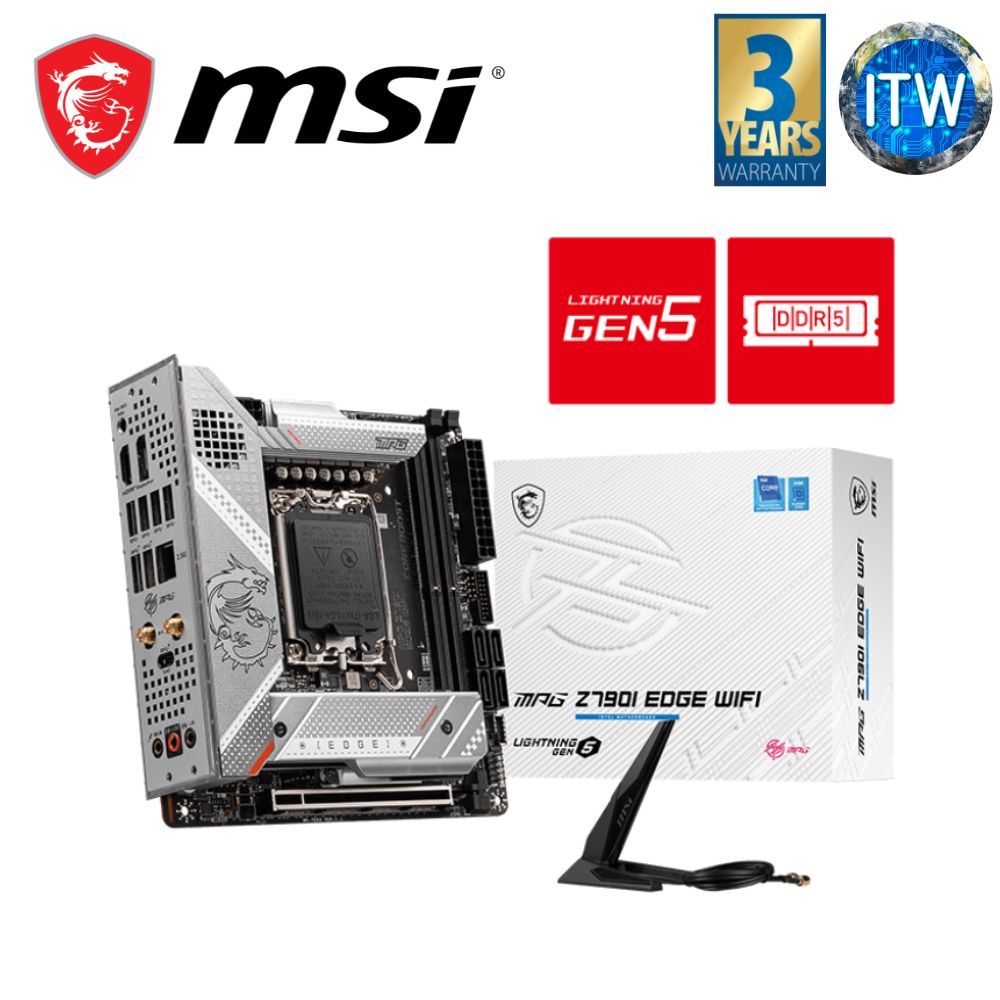 MSI MPG Z790I Edge WiFi Mini-ITX LGA1700 DDR5 Motherboard (911-7E03-001)