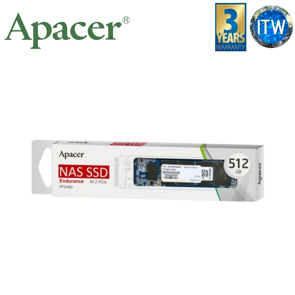 Apacer PP3480-R M.2 2280 PCIe Gen3x4 SSD for NAS (256GB/512GB/1TB)
