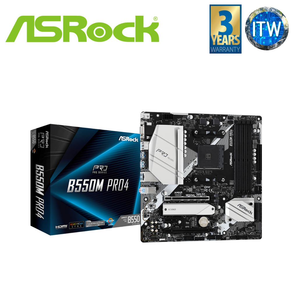 ASRock B550M Pro4 microATX AM4 DDR4 Motherboard