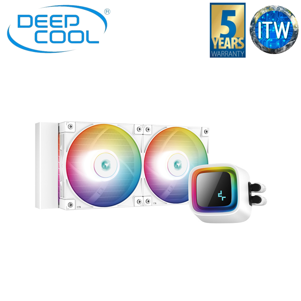 DeepCool LS520 White 240mm Premium Liquid &amp; Low Noise Efficiency CPU Cooler (R-LS520-WHAMNT-G-1)