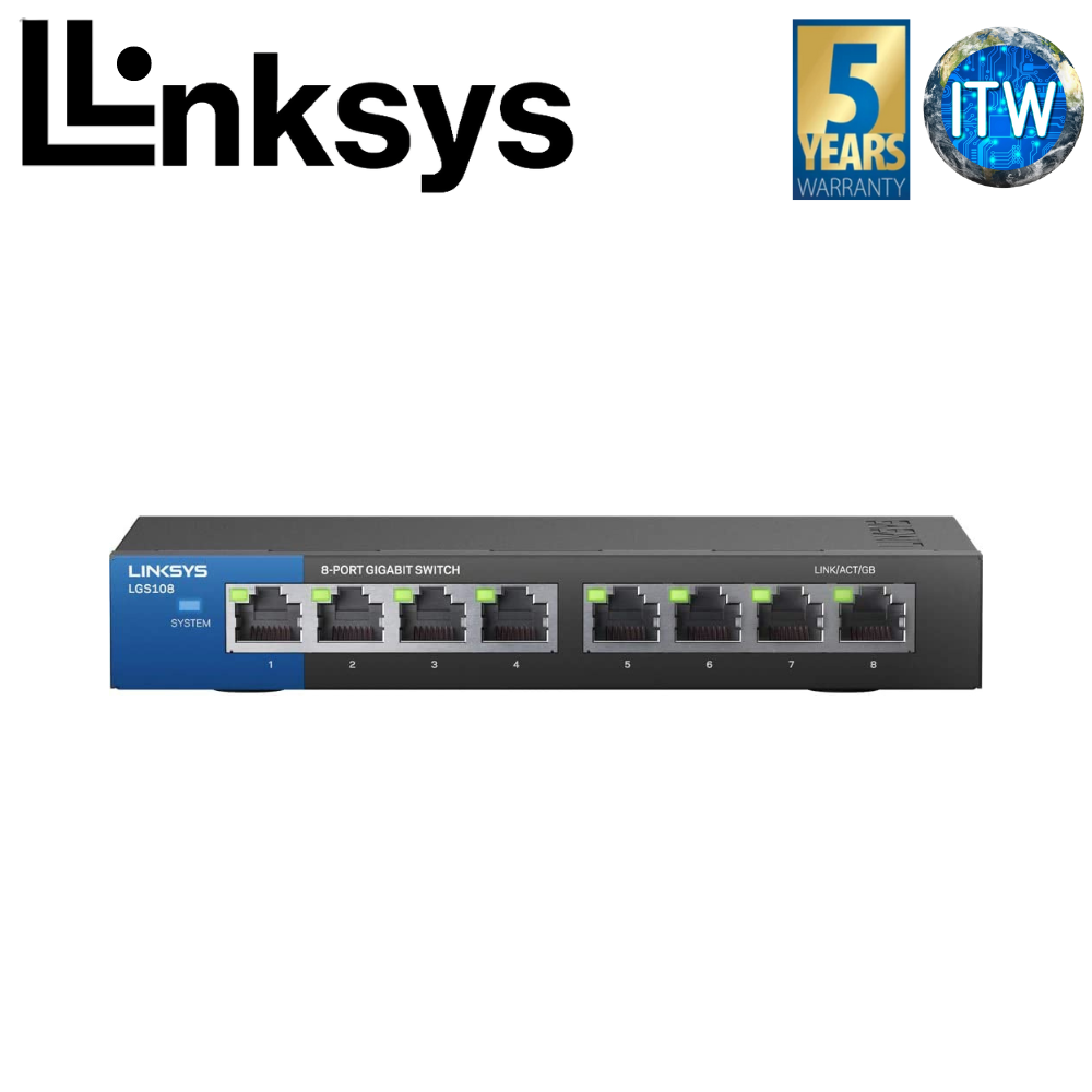Linksys LGS108-AP Business 8-Port Unmanaged Gigabit Switch (LGS108-AP)