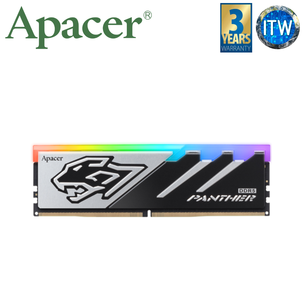 Apacer Panther RGB 16GB DDR5-6000Mhz CL40-40-40-96 1.35V Gaming Memory (AH5U16G60C5129BAA-1)