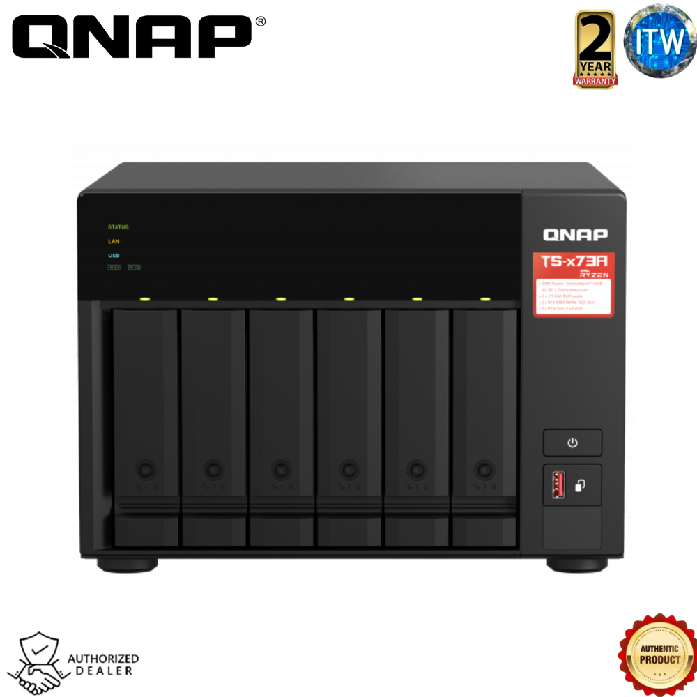 QNAP TS-673A-8G - 6 Bay, AMD Embedded V1500B 4-core/8-thread 2.2 GHz, 8GB-DDR4 NAS (TS-673A-8G)