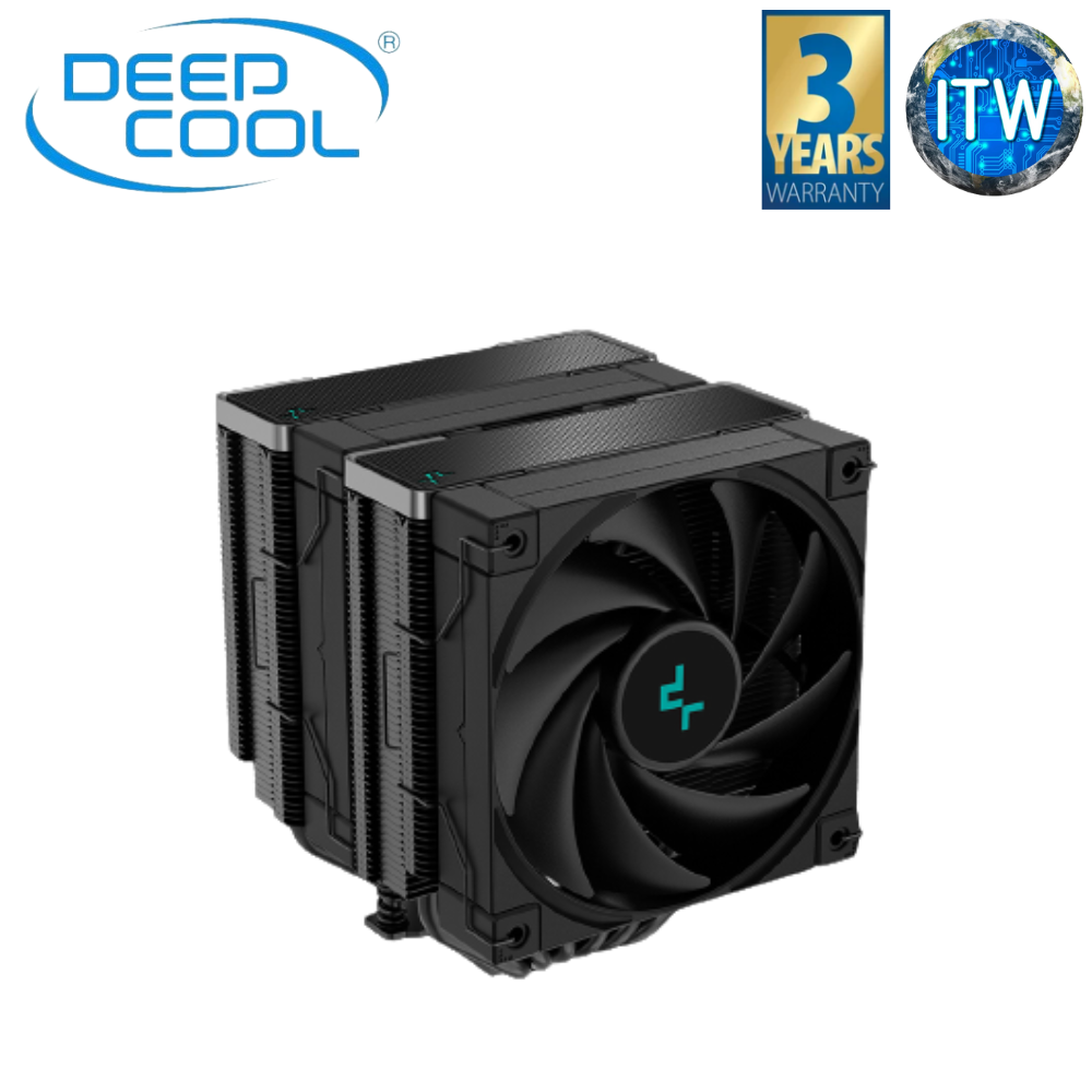 DeepCool AK620 Zero Dark All Black Edition 120mm Dual Tower CPU Cooler (R-AK620-BKNNMT-G-1)