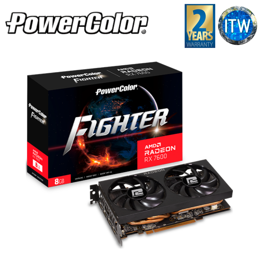 PowerColor Fighter AMD Radeon RX 7600 8GB GDDR6 Graphic Card