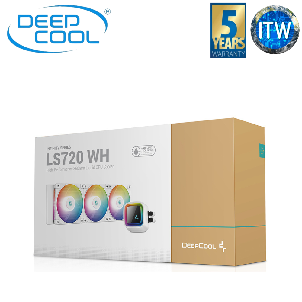 DeepCool LS720 White 360mm Premium Liquid &amp; Low Noise Efficiency CPU Cooler (R-LS720-WHAMNT-G-1)
