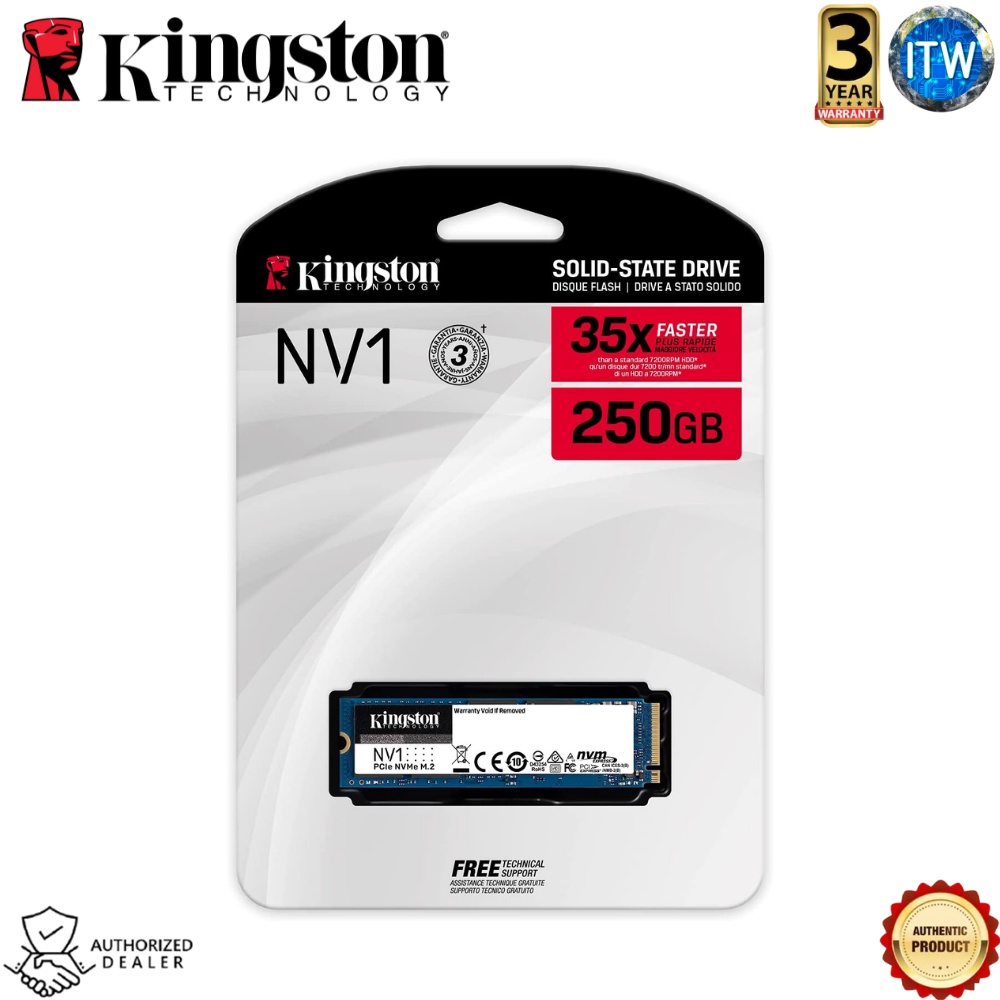 Kingston NV1 250G M.2 2280 NVMe PCIe Internal SSD (SNVS/250G)