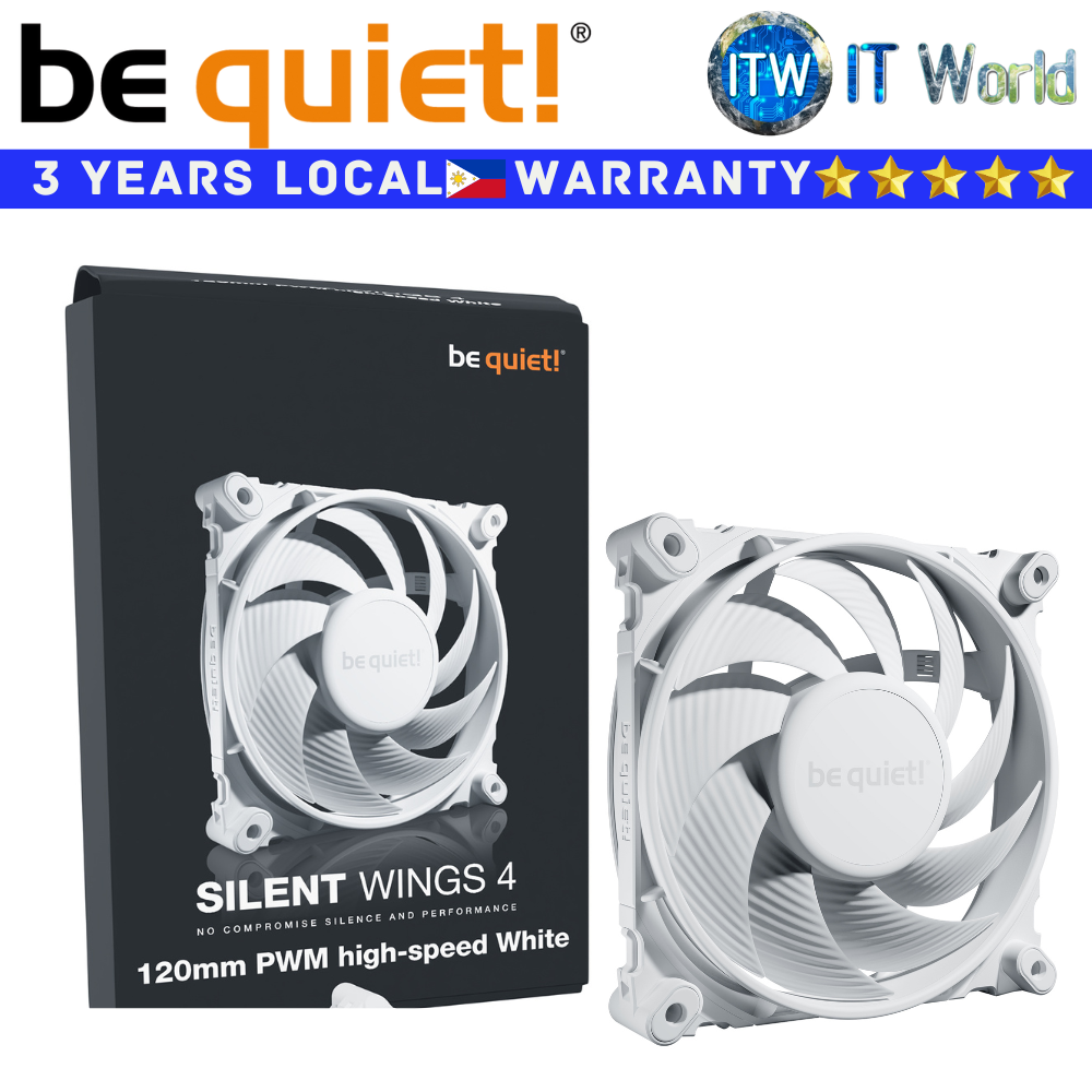 Be Quiet! PC Fan Silent Wings 4 120mm PWM High Speed Fluid Dynamic Bearing White (BL115)