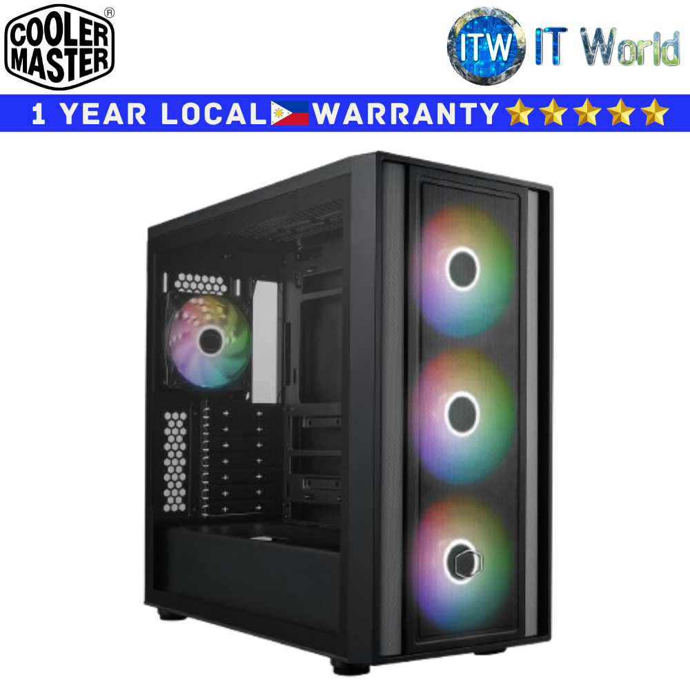 Cooler Master Computer Case Masterbox 600 Mid Tower Optimized Airflow Black (MB600-KGNN-S00)