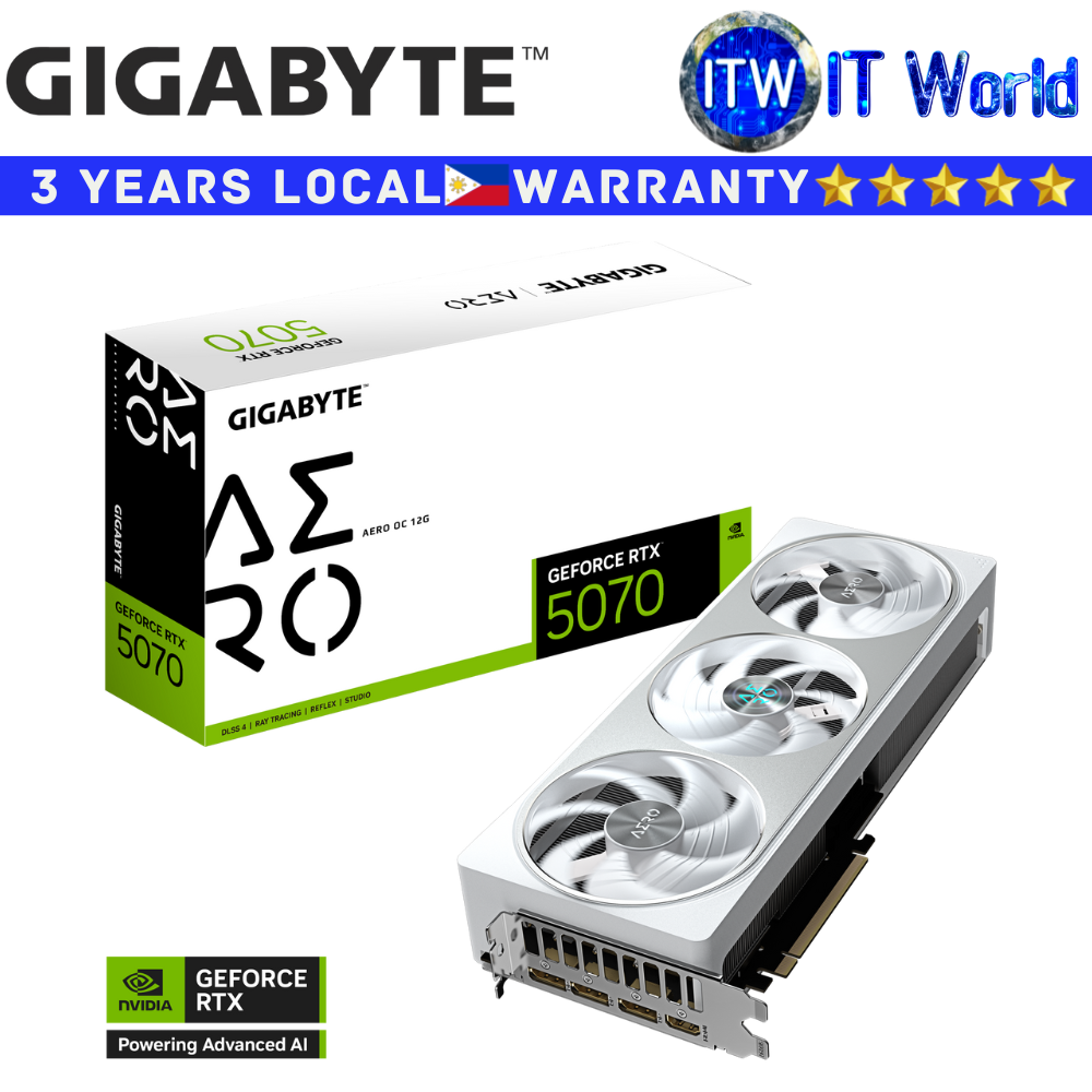 Gigabyte RTX 5070 Aero OC 12GB GDDR7 Geforce Graphic Card (GV-N5070AERO-OC-12GD)