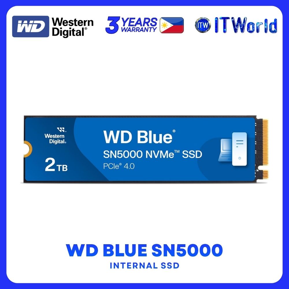 Western Digital WD Blue SN5000 2TB M.2 2280 PCIe 4.0 NVMe Internal SSD - WDS200T4B0E