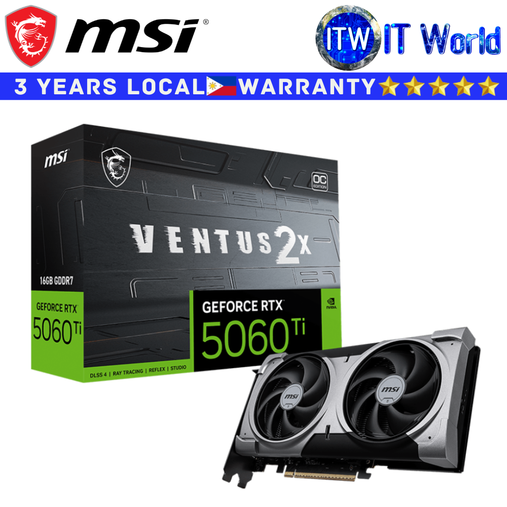 Itw | MSI RTX 5060 Ti 16GB GDRR7 Ventus 2X OC Plus Geforce Graphic Card