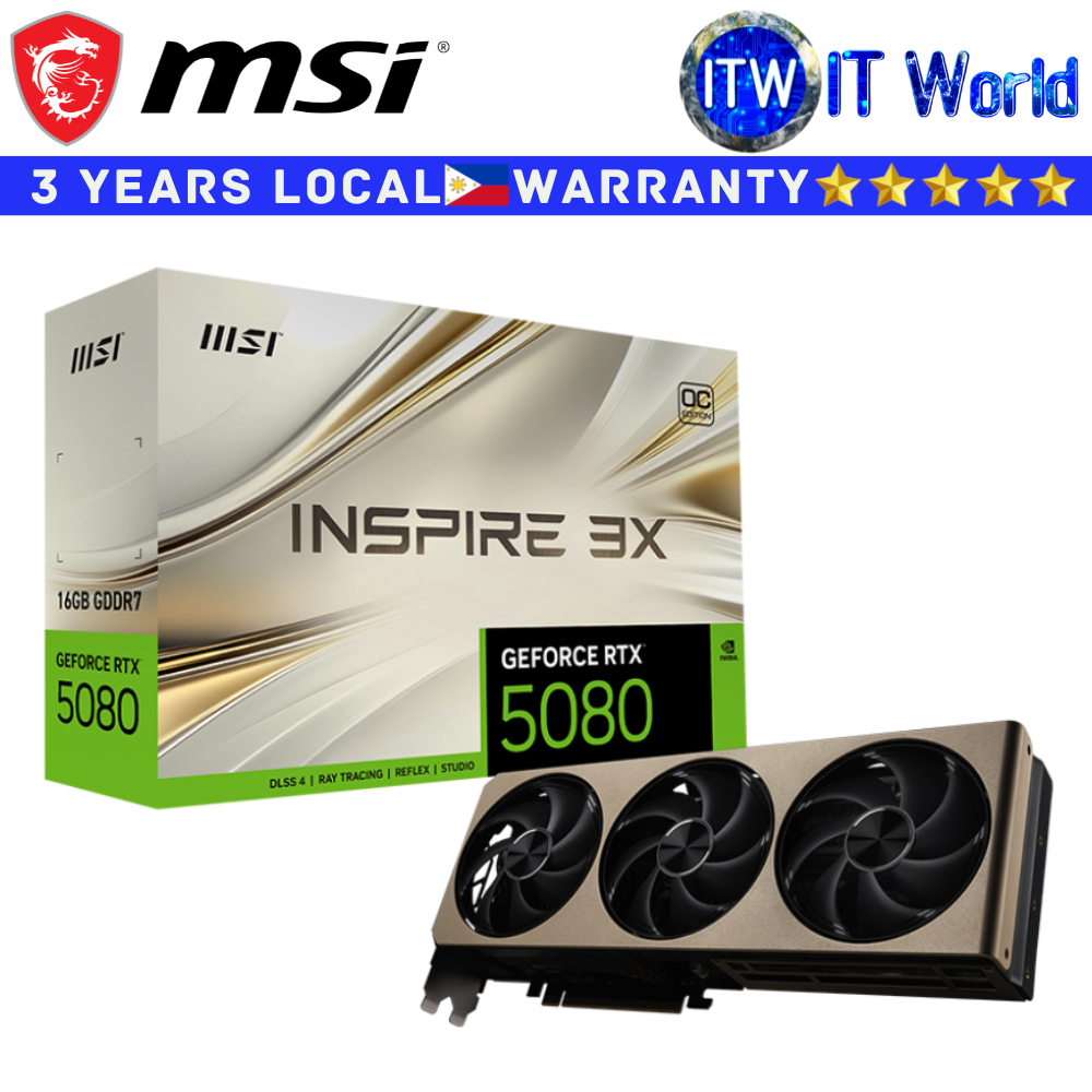 MSI RTX 5080 16GB GDDR7 Inspire 3X OC Geforce Graphic Card