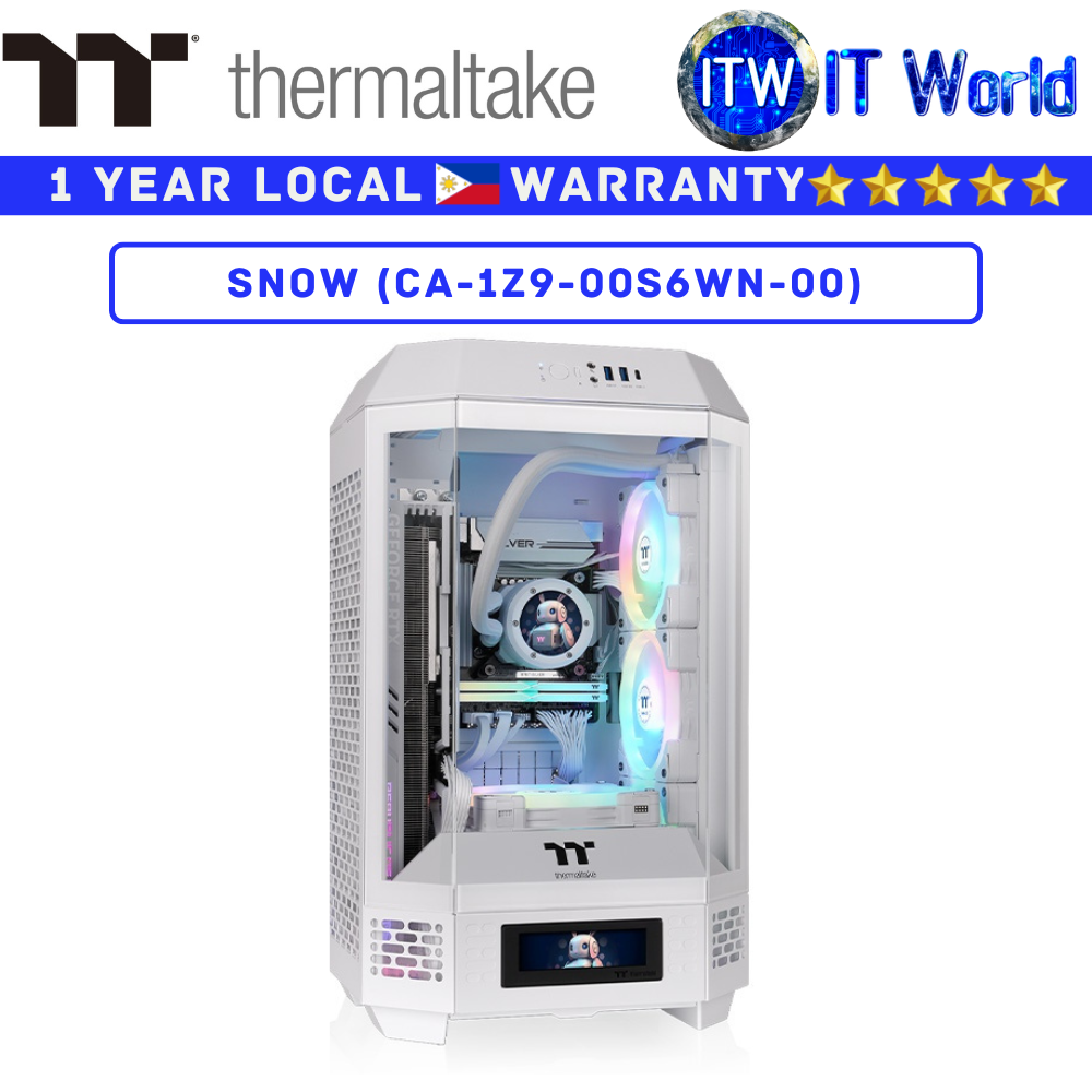 Thermaltake Computer PC Case The Tower 250 mini-ITX Mini Tower Tempered Glass Snow (CA-1Z9-00S6WN-00)