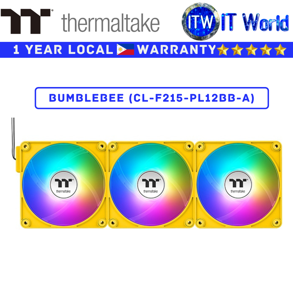 Thermaltake Computer PC Fan CT120 EX ARGB Sync Cooling Triple Fan Bumblebee (CL-F215-PL12BBA)