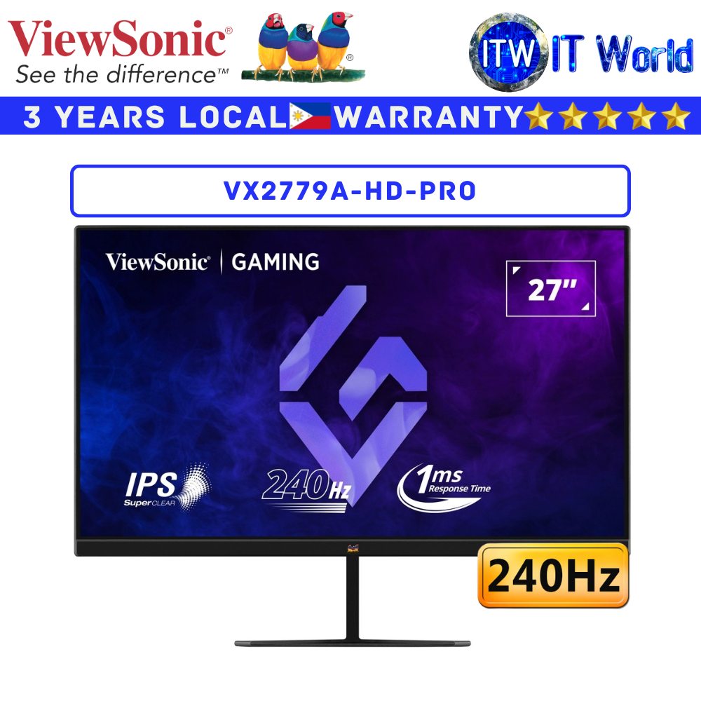 Viewsonic Gaming Monitor VX2779-HD-PRO/VX2779A-HD-PRO 27" FHD / (180Hz)(240Hz) / IPS / 1ms
