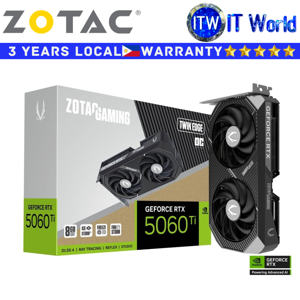 Zotac Gaming RTX 5060 Ti Twin Edge 8GB GDDR7 Geforce Graphic Card (ZT-B50610H-10M)